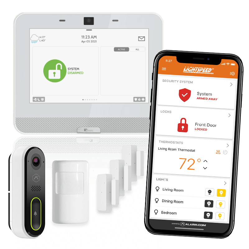 Connected home security with video doorbell package
